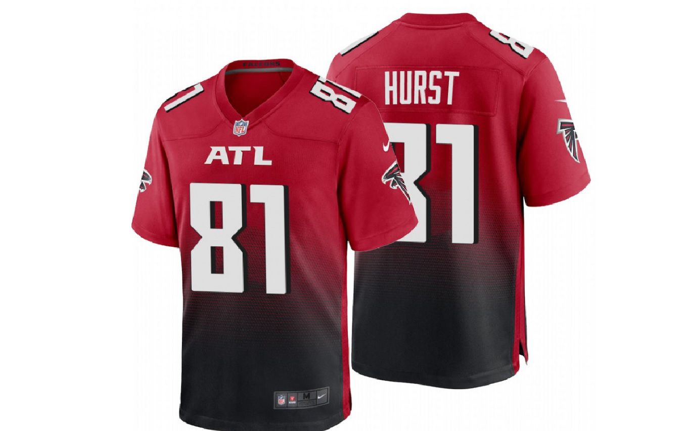 Men Atlanta Falcons #81 Hayden Hurst Nike Red Game NFL Jersey